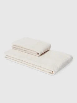 Set 2 pezzi di asciugamani da bagno Chalk in spugna di cotone zig zag