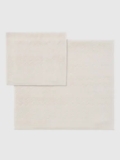 Set 2 pezzi di asciugamani da bagno Chalk in spugna di cotone zig zag
