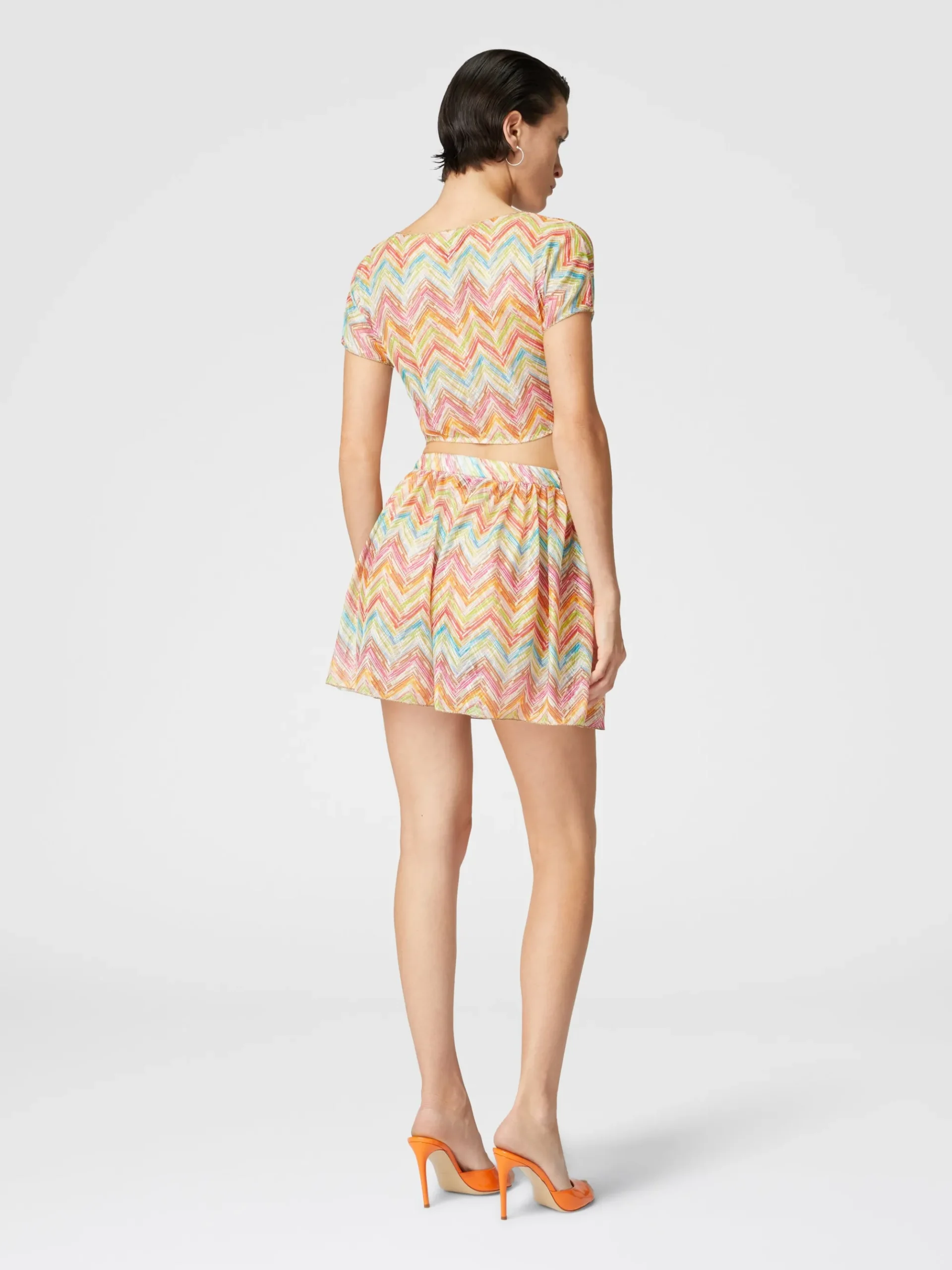 Shorts copricostume in tulle stampato