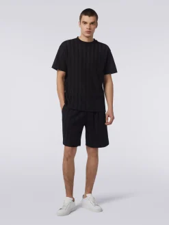 Shorts in cotone e viscosa zig zag