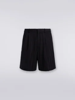 Shorts in cotone e viscosa zig zag