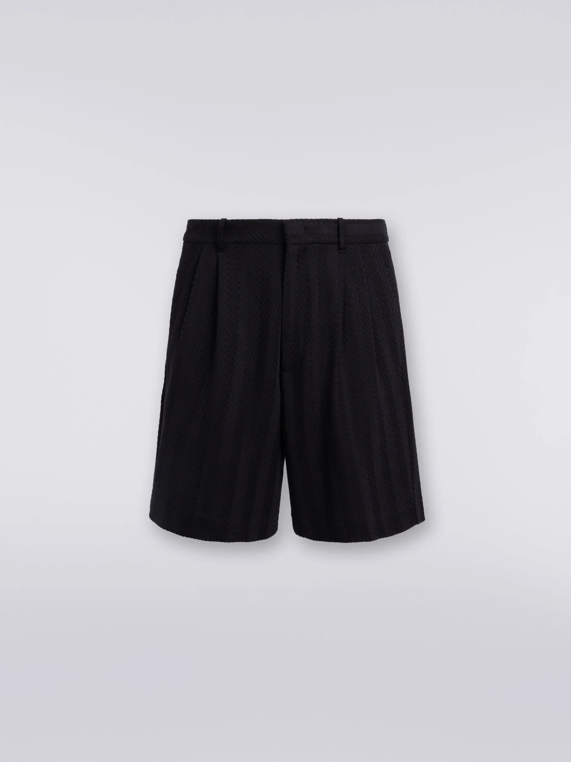 Shorts in cotone e viscosa zig zag