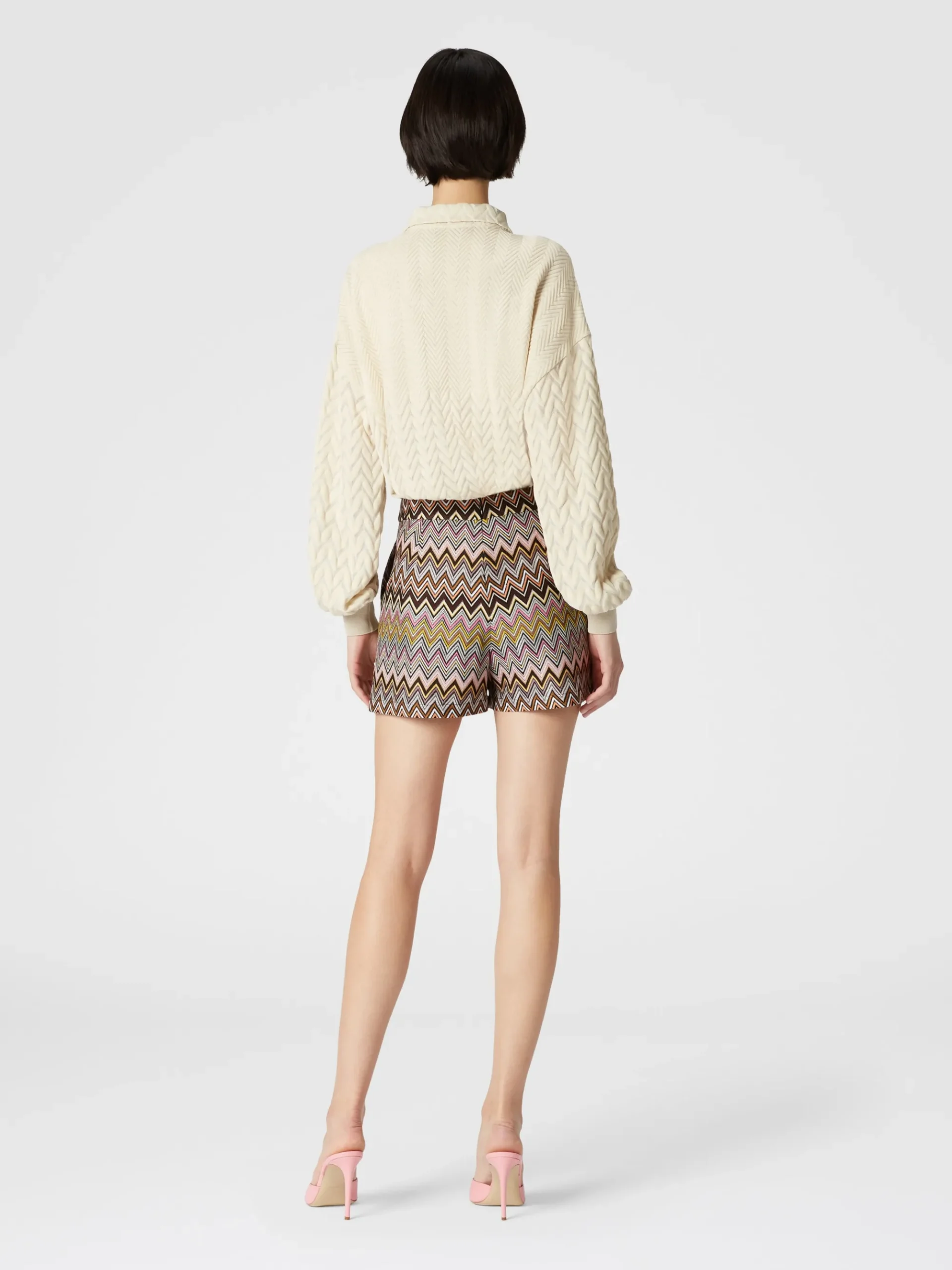 Shorts in viscosa zig zag