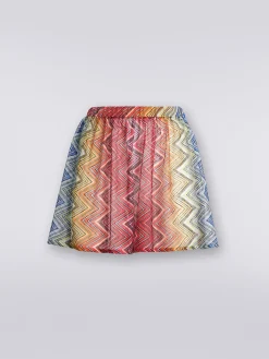 Shorts mare in tessuto stampa zig zag