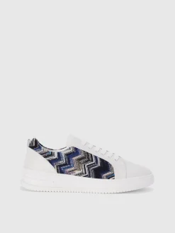 Sneakers con inserto in tessuto zig zag