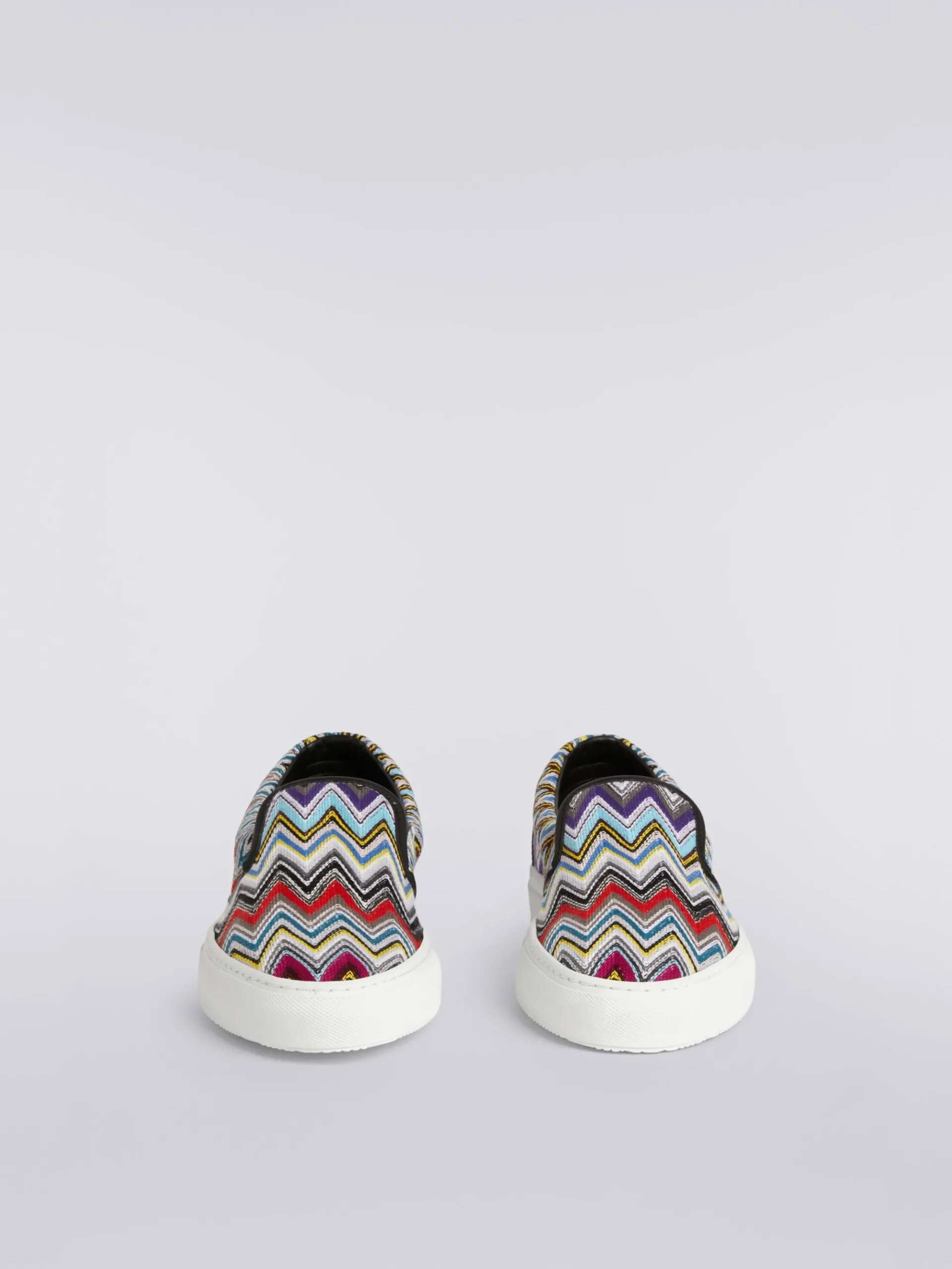 Sneakers slip on con tomaia zig zag multicolore
