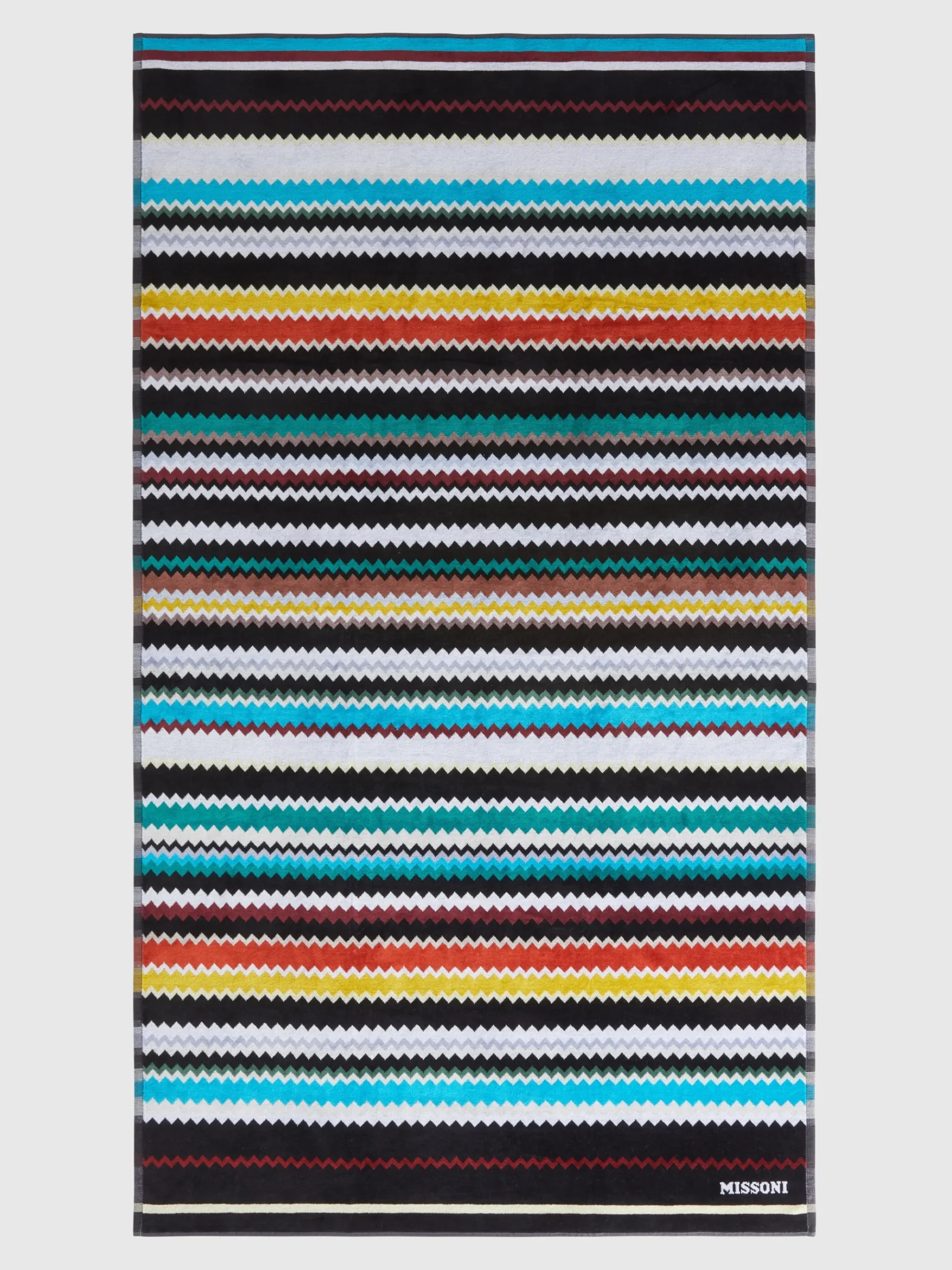 Telo mare 100x180 cm Curt in spugna di cotone zig zag