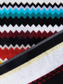 Telo mare 100x180 cm Curt in spugna di cotone zig zag