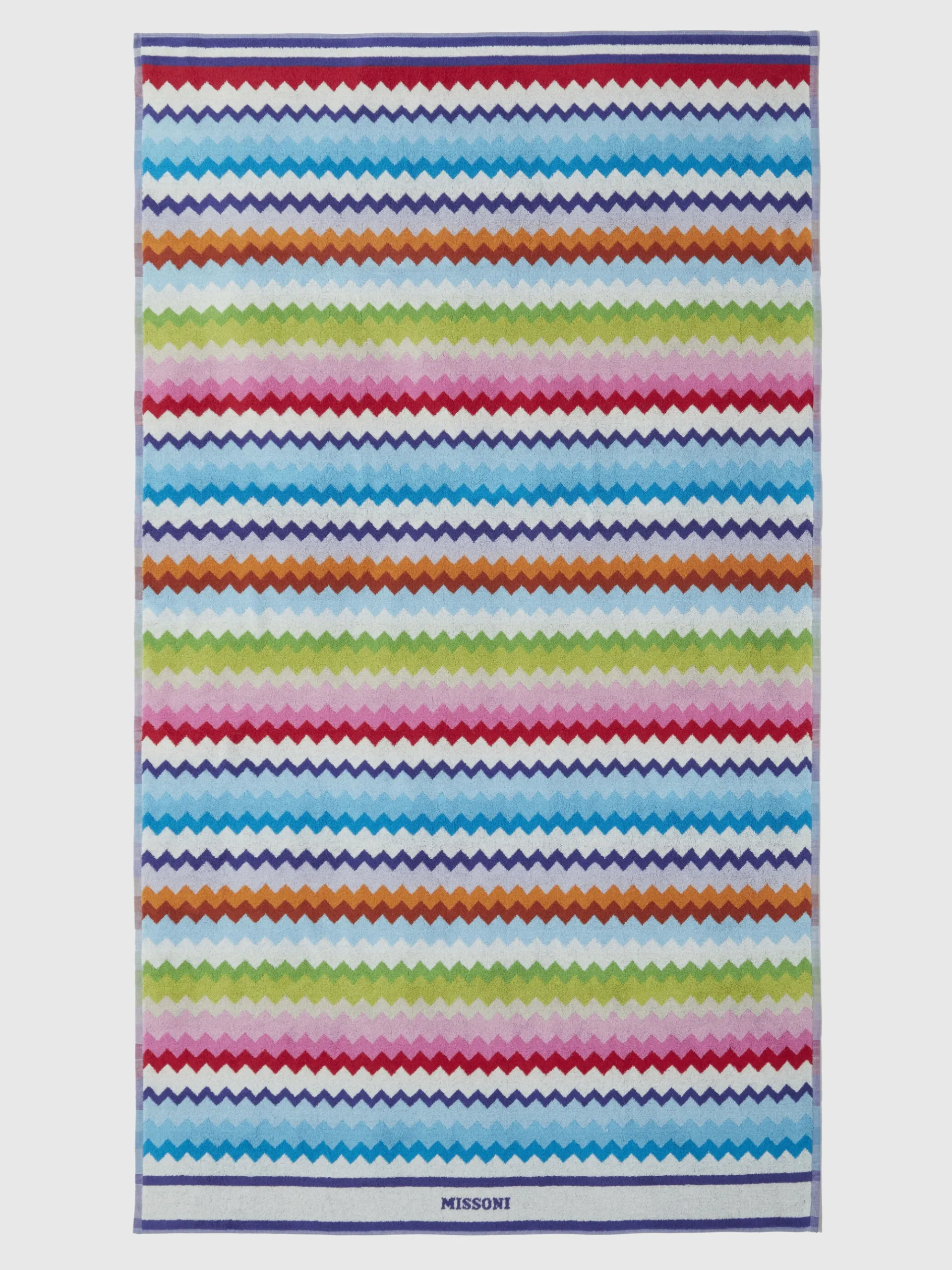 Telo mare 100x180 cm Riverbero in spugna di cotone zig zag