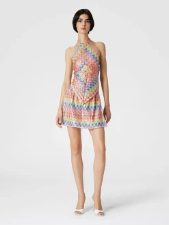 Top a fazzoletto in pizzo di misto cotone spalmato