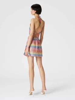 Top a fazzoletto in pizzo di misto cotone spalmato