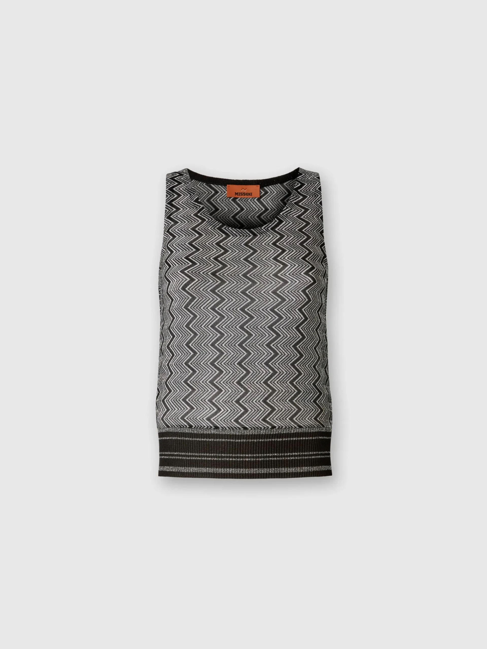 Top con motivo zig zag lamé