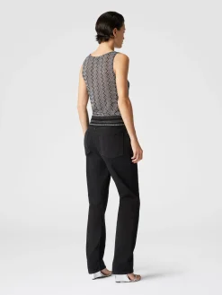Top con motivo zig zag lamé