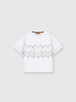 T-shirt girocollo a maniche corte in cotone