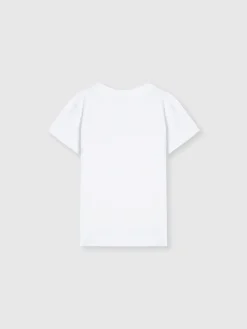 T-shirt girocollo in cotone con scritta in strass