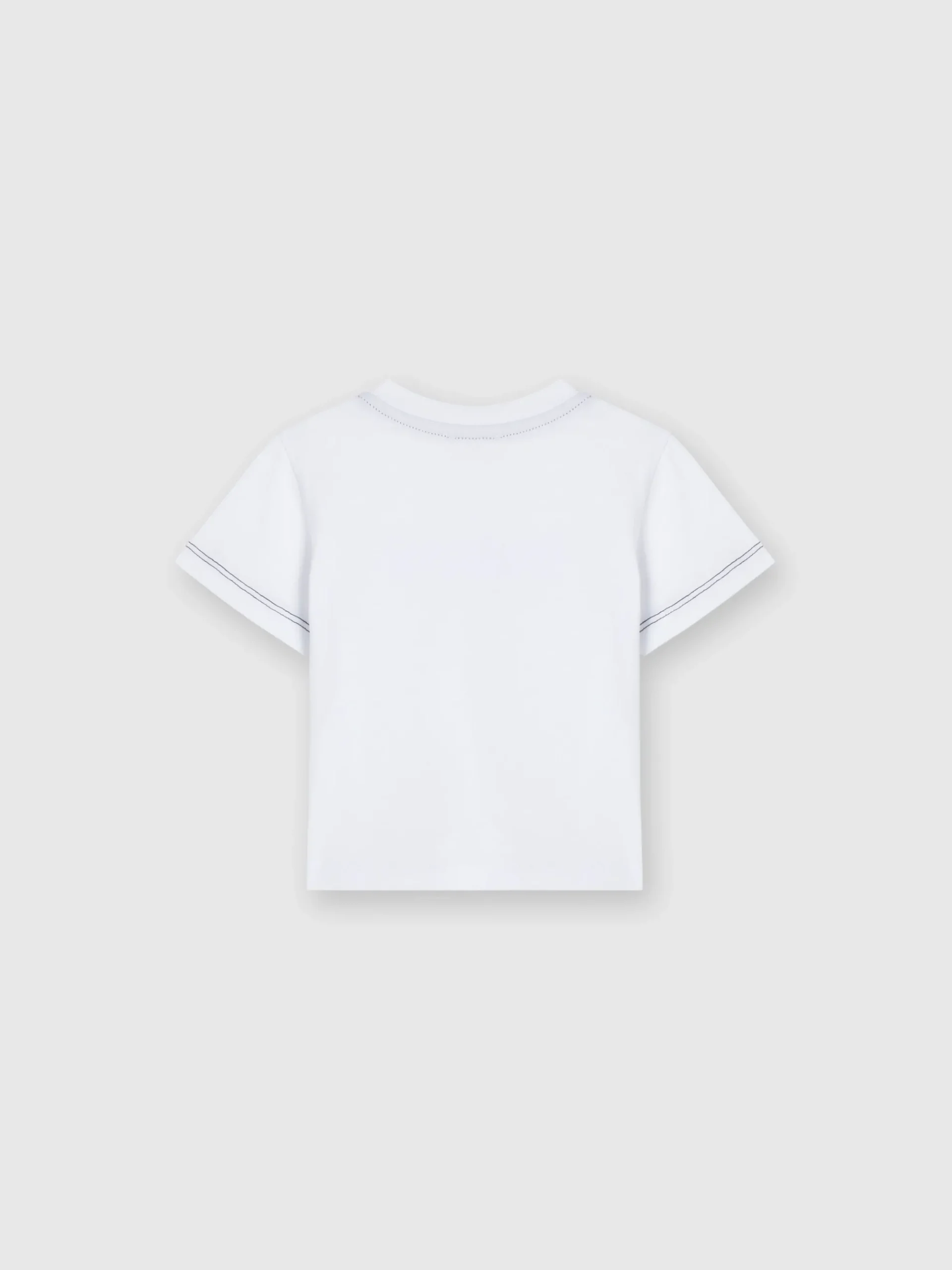 T-shirt girocollo in cotone con logo a rilievo