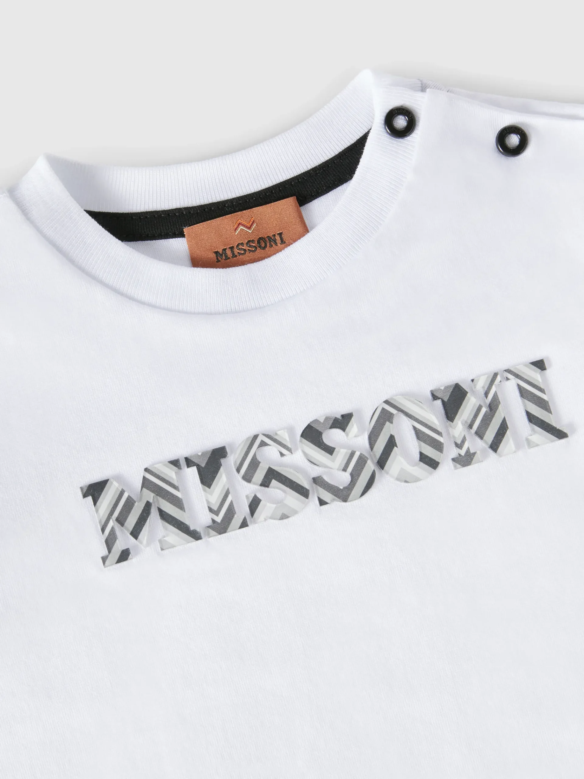 T-shirt girocollo in cotone con logo a rilievo