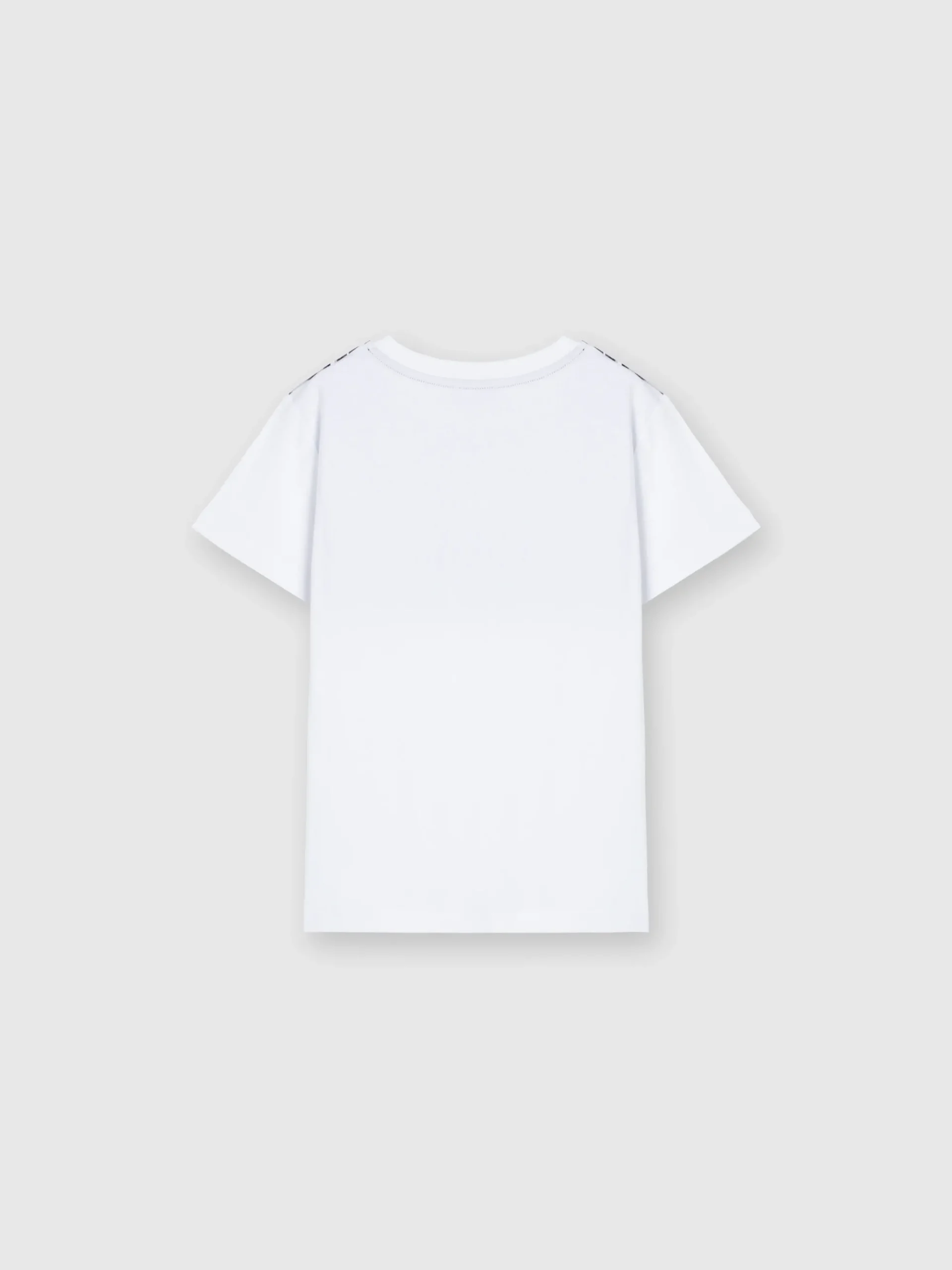 T-shirt girocollo in cotone con inserto zig zag e logo