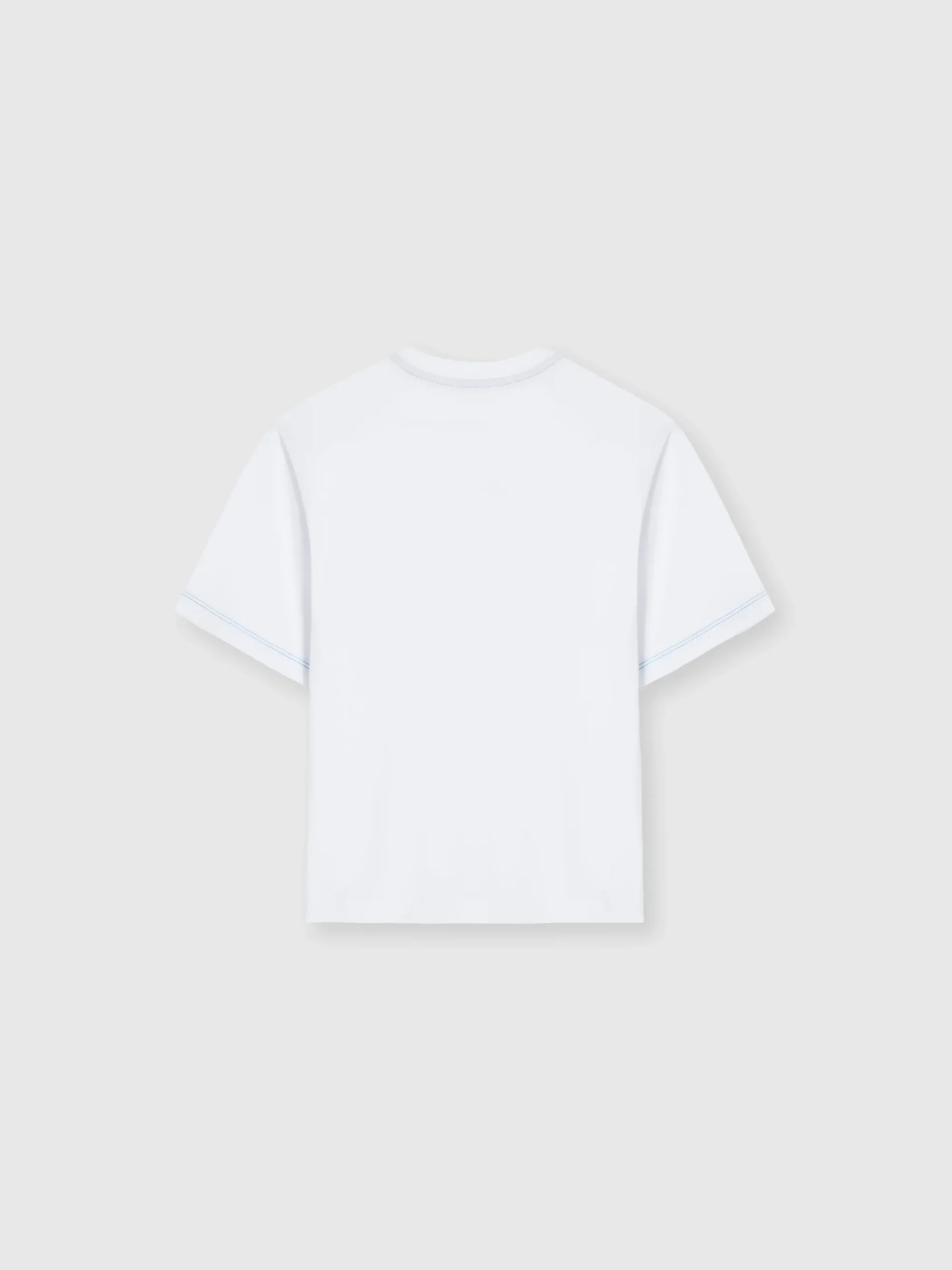 T-shirt girocollo in cotone con logo ricamato zig zag