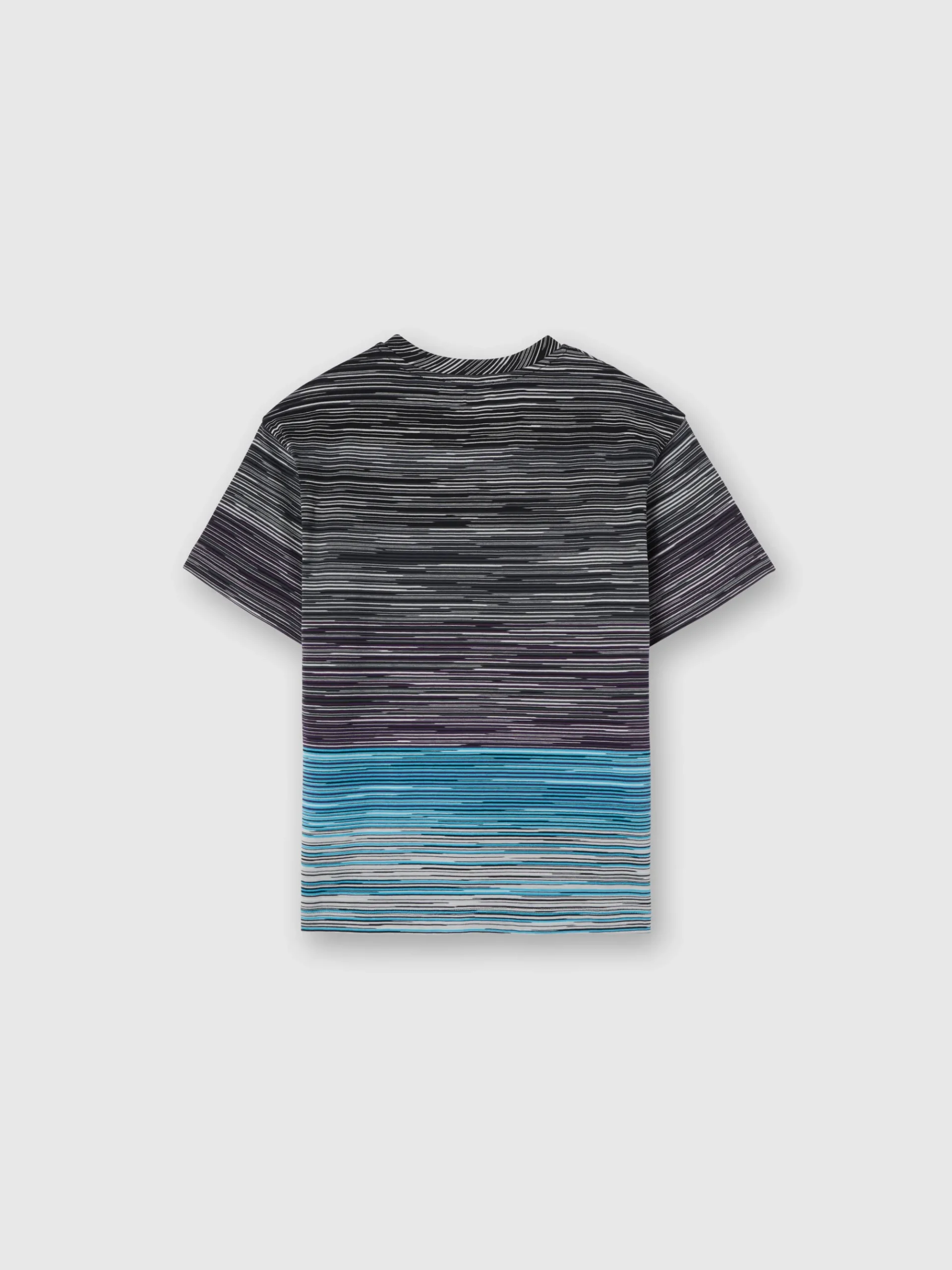 T-shirt girocollo in cotone fiammato con logo