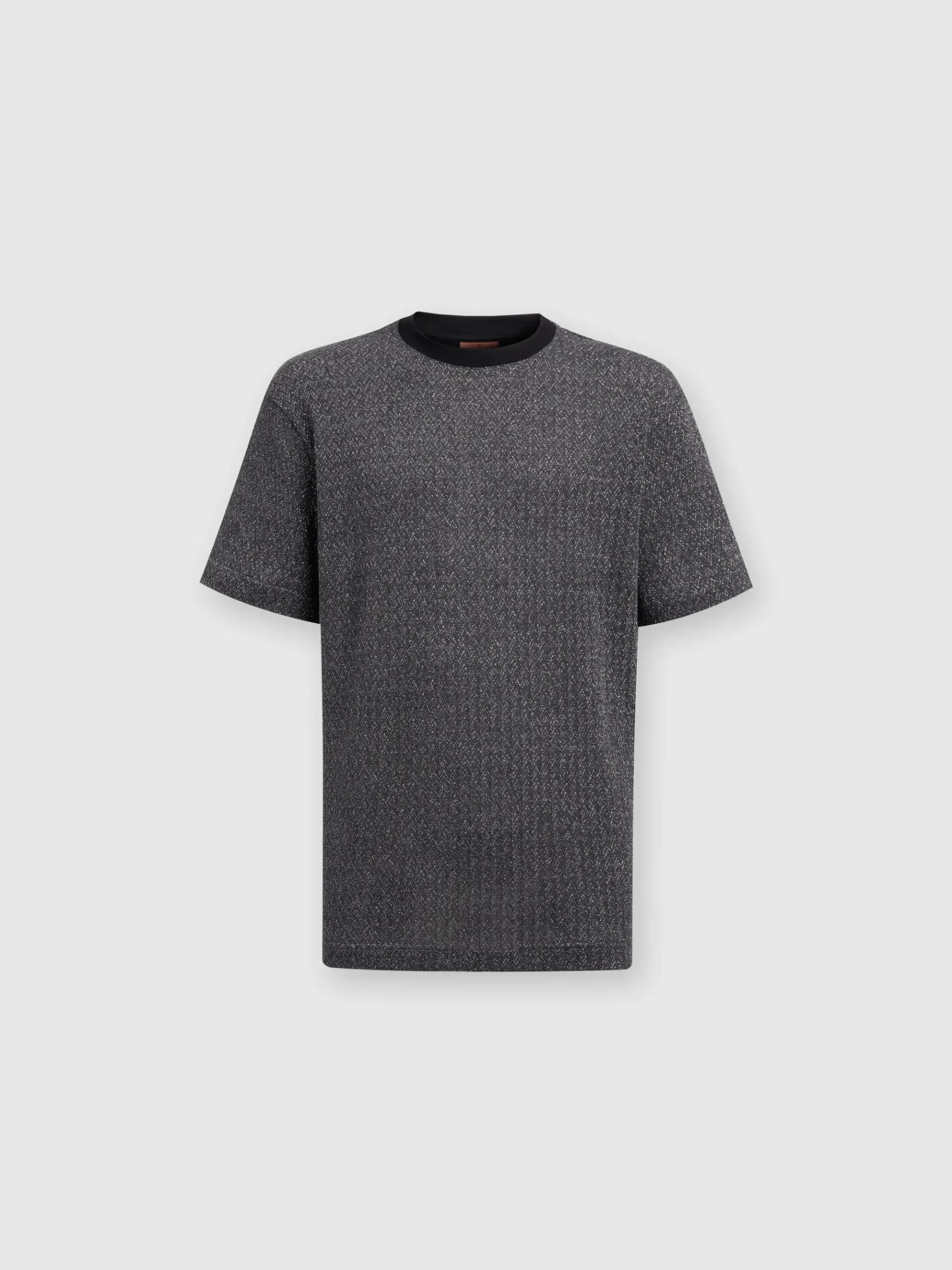 T-shirt in cotone e viscosa zig zag lamé
