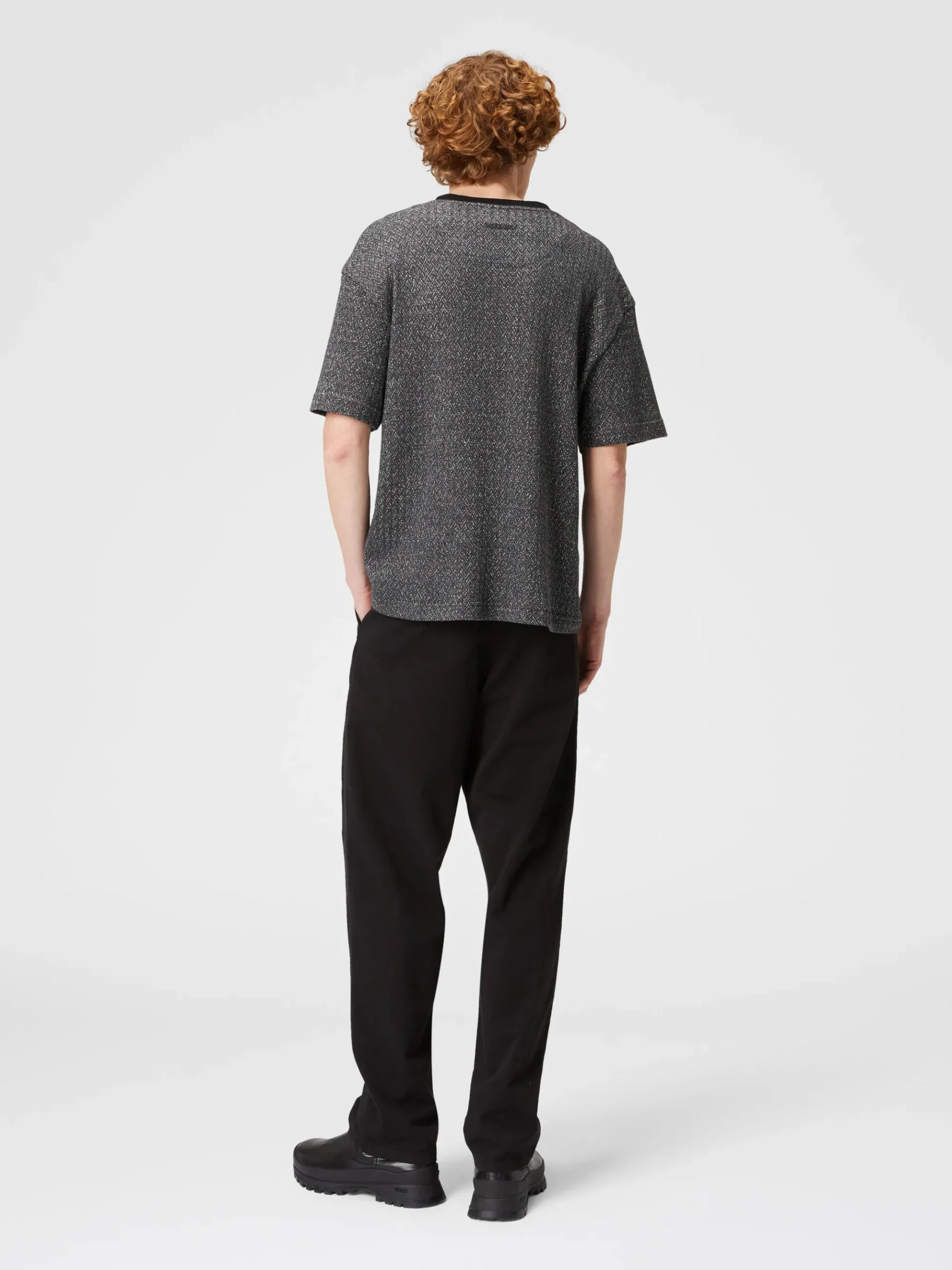 T-shirt in cotone e viscosa zig zag lamé