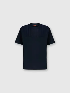 T-shirt in jersey di cotone con inserto zig zag