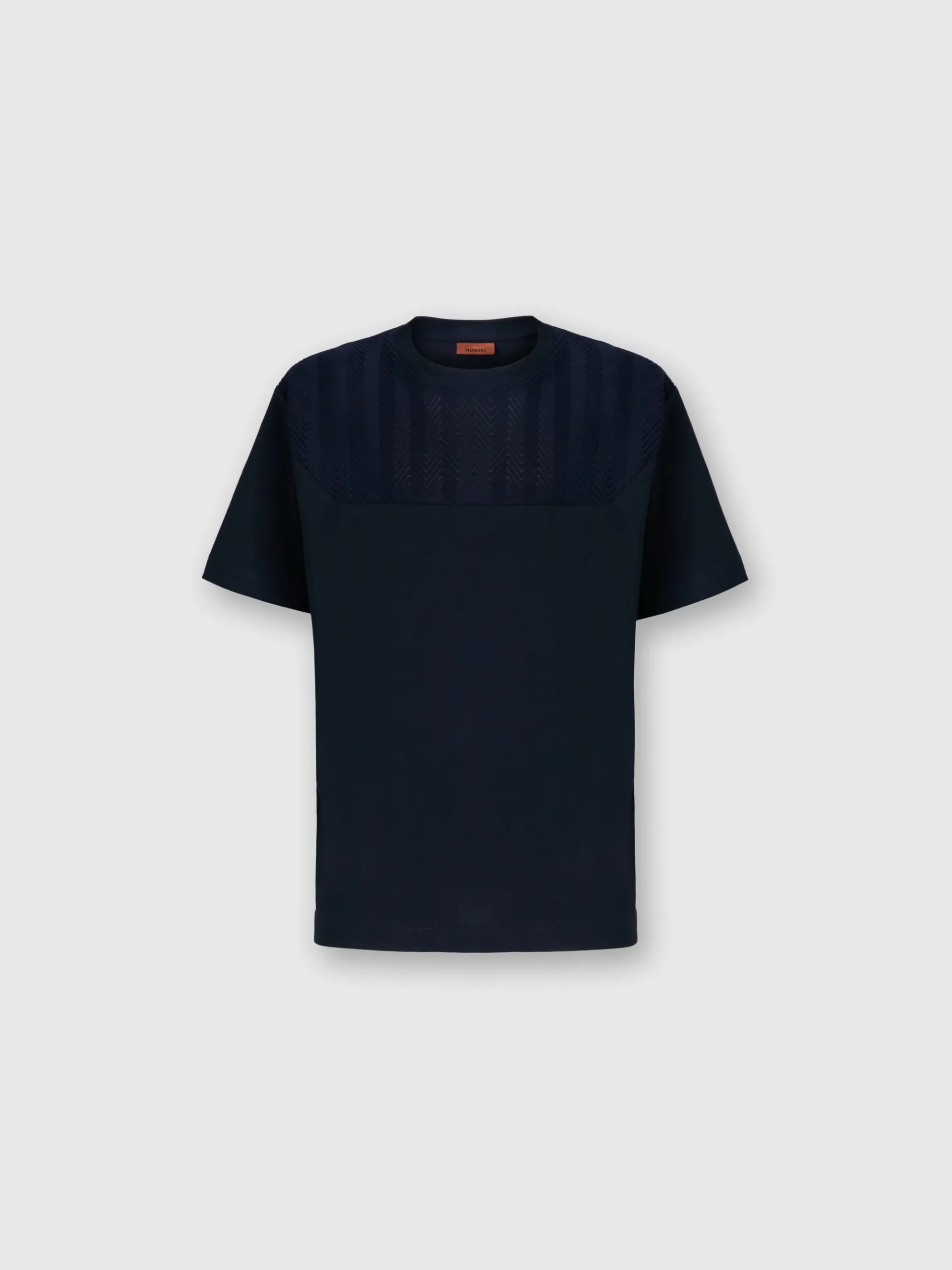 T-shirt in jersey di cotone con inserto zig zag