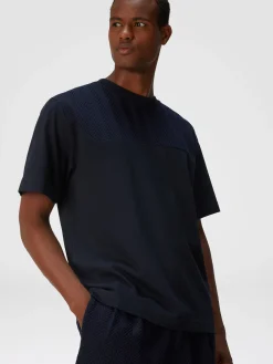 T-shirt in jersey di cotone con inserto zig zag