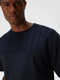 T-shirt in jersey di cotone con inserto zig zag