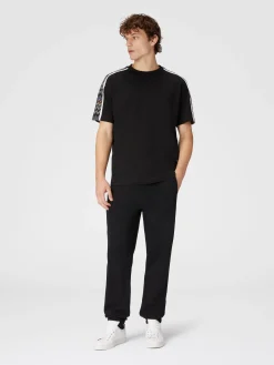 T-shirt in jersey di cotone con inserti zig zag
