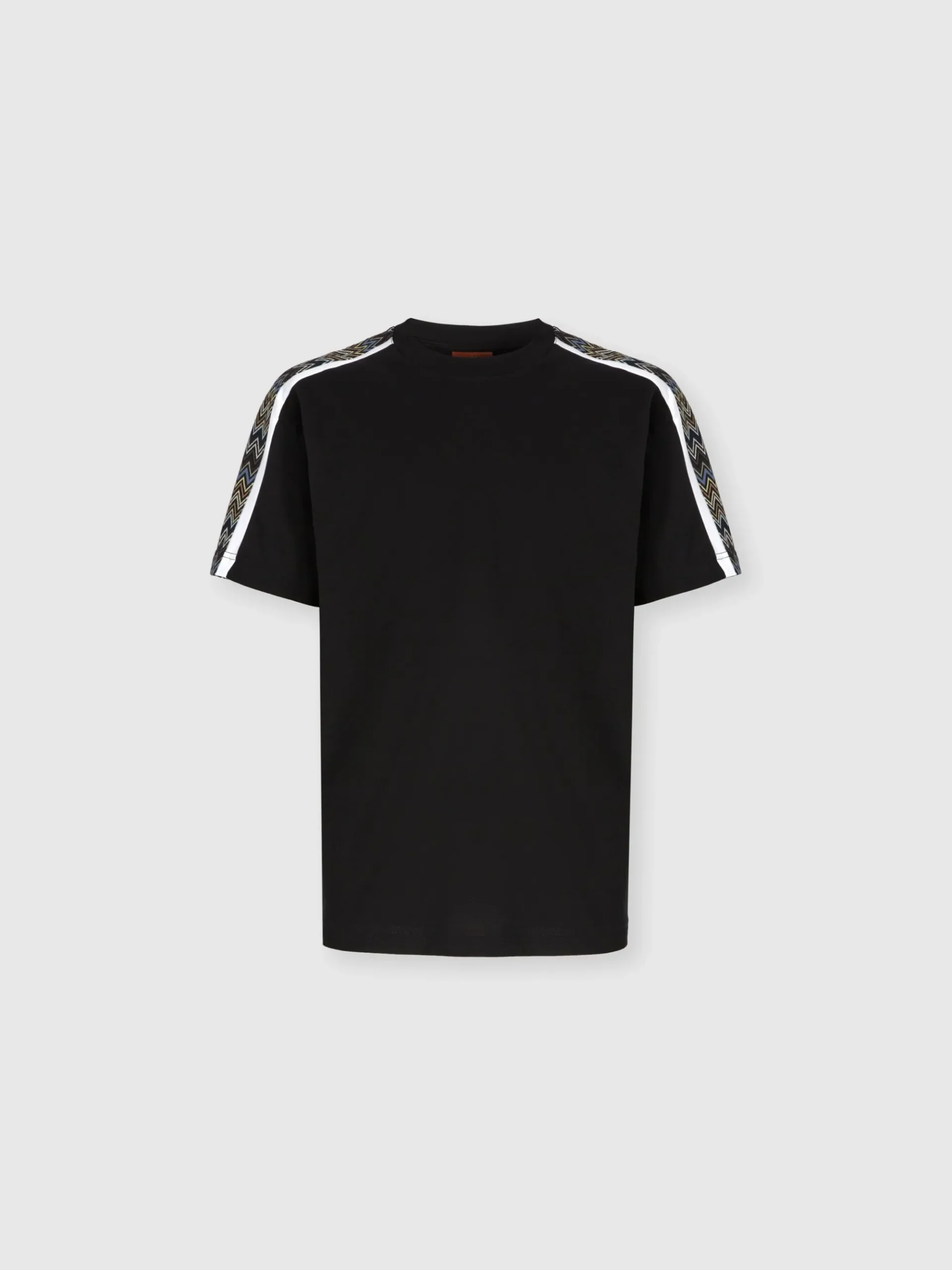 T-shirt in jersey di cotone con inserti zig zag