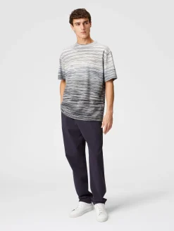 T-shirt in jersey di cotone fiammato