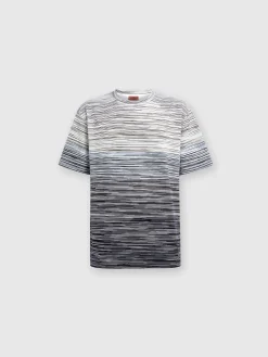 T-shirt in jersey di cotone fiammato
