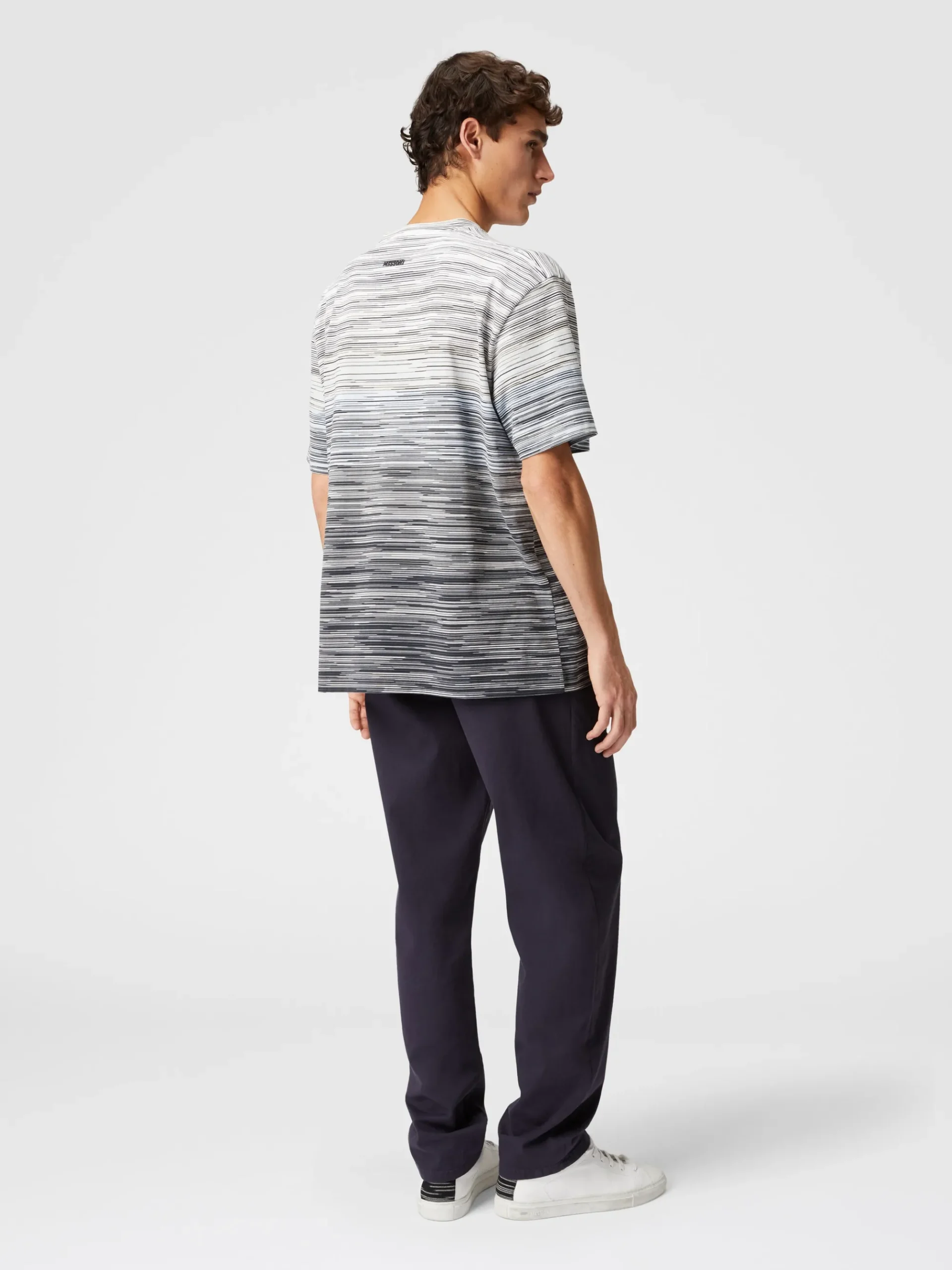 T-shirt in jersey di cotone fiammato