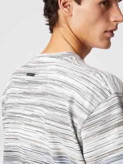 T-shirt in jersey di cotone fiammato