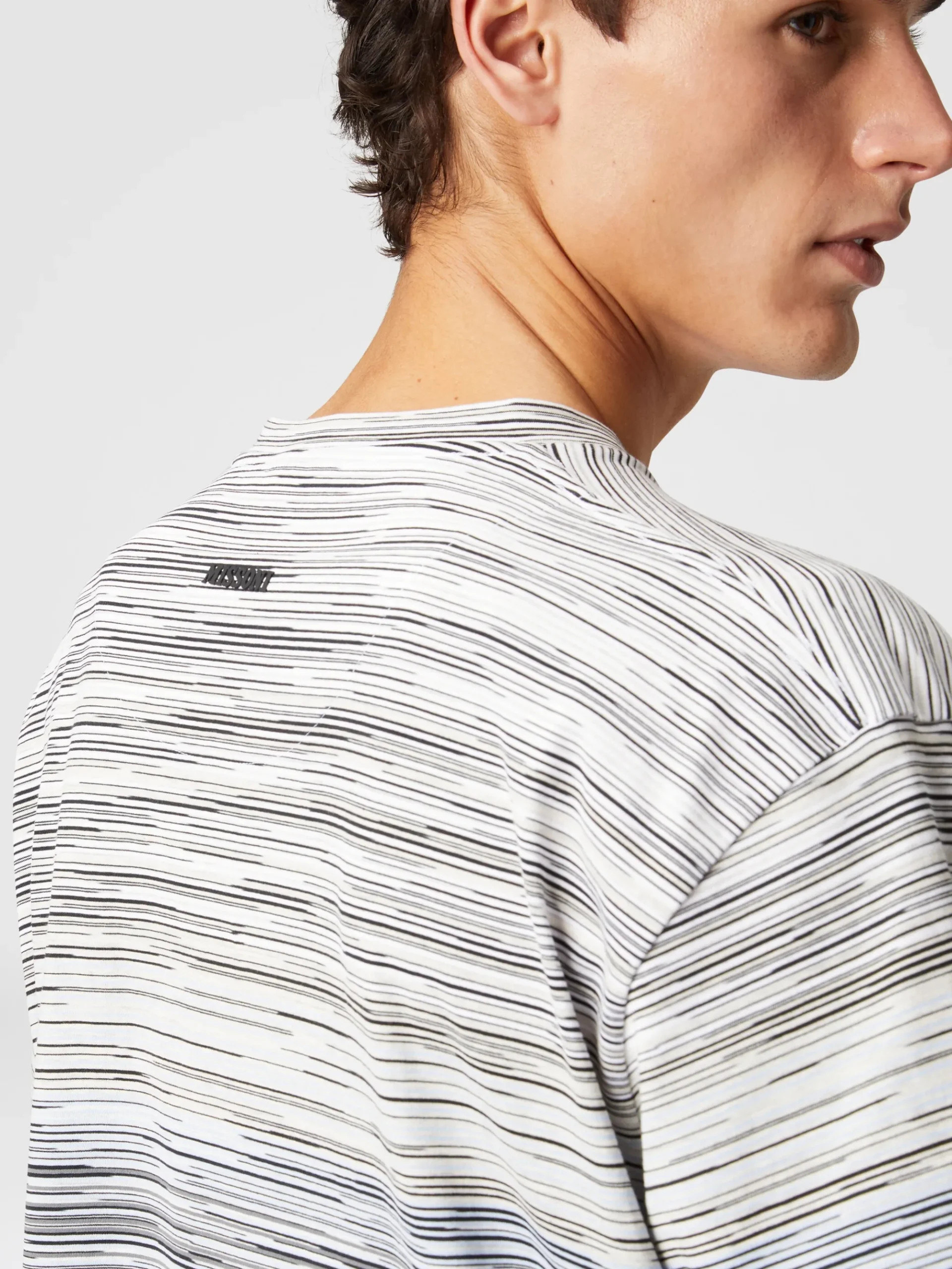 T-shirt in jersey di cotone fiammato