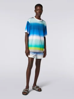 T-shirt oversize in cotone con stampa dégradé