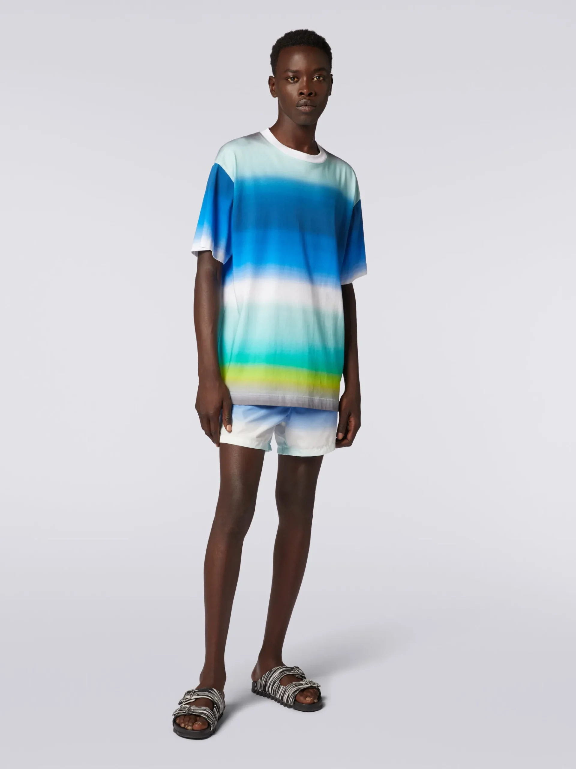 T-shirt oversize in cotone con stampa dégradé