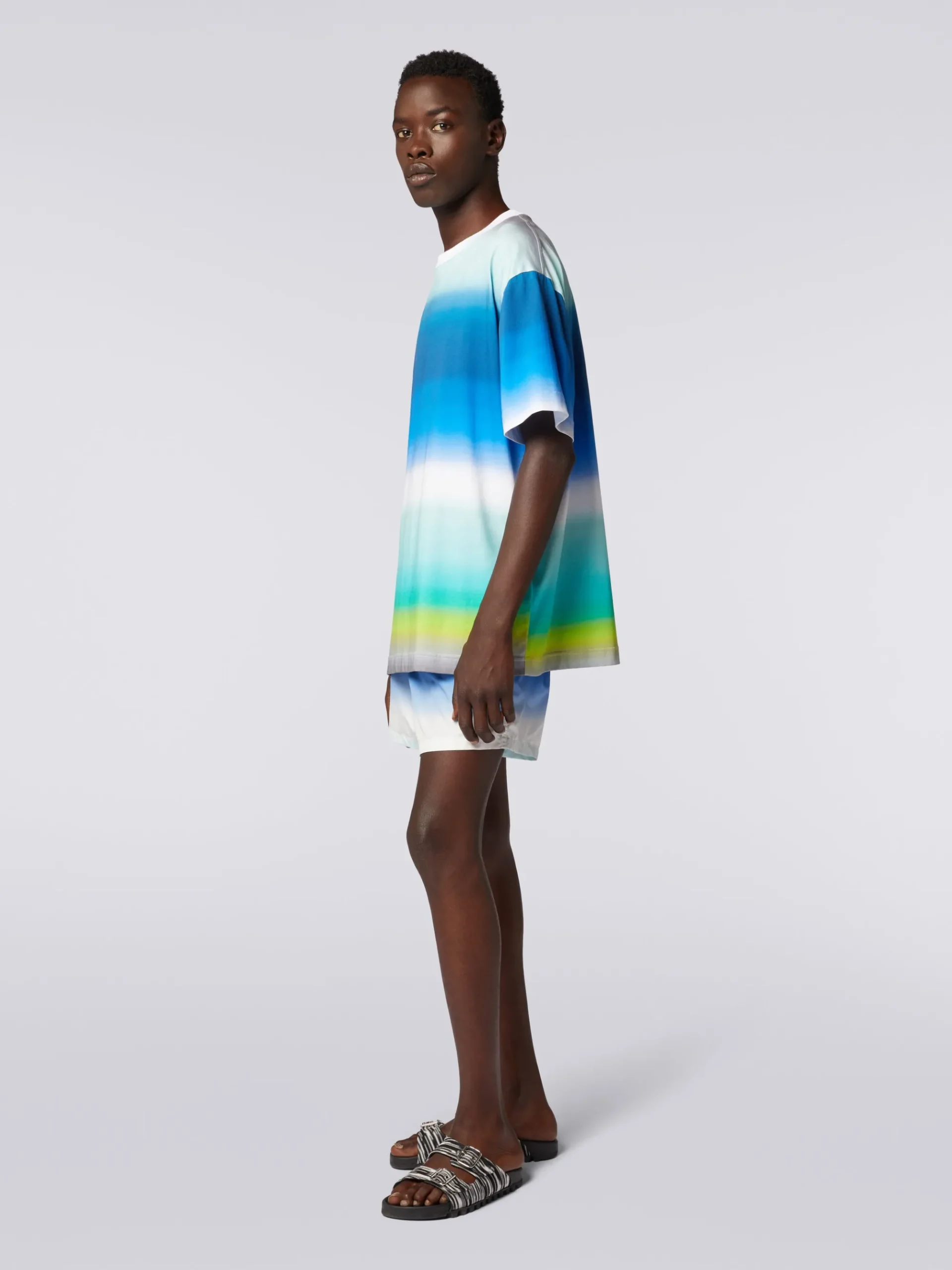 T-shirt oversize in cotone con stampa dégradé