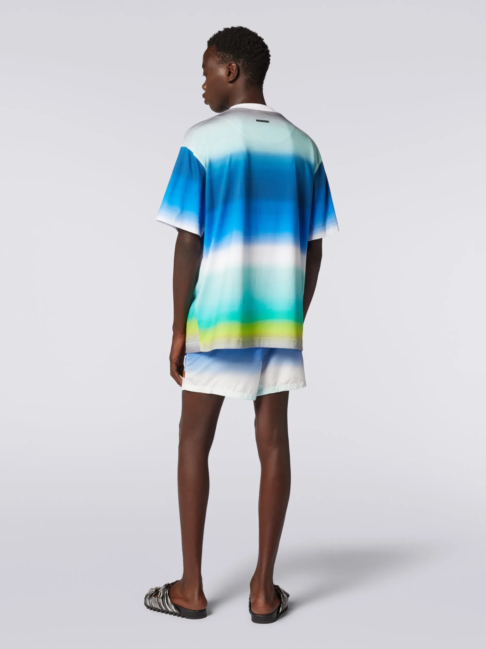 T-shirt oversize in cotone con stampa dégradé