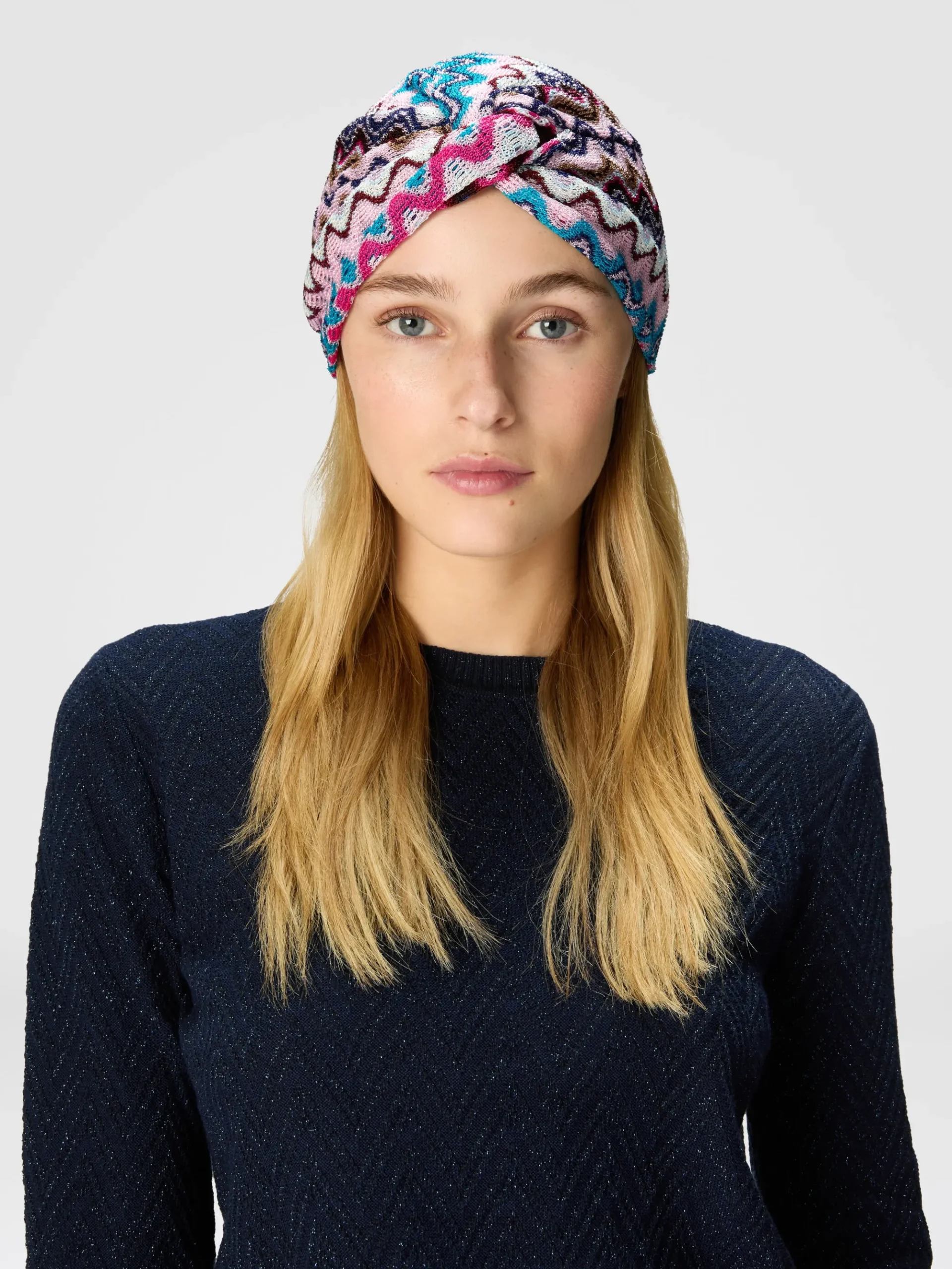 Turbante in viscosa chevron