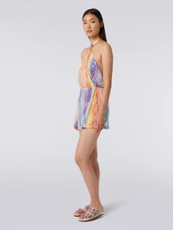 Tuta copricostume corta stampa tie-dye
