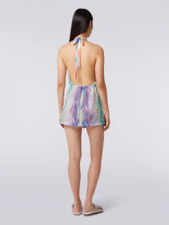 Tuta copricostume corta stampa tie-dye