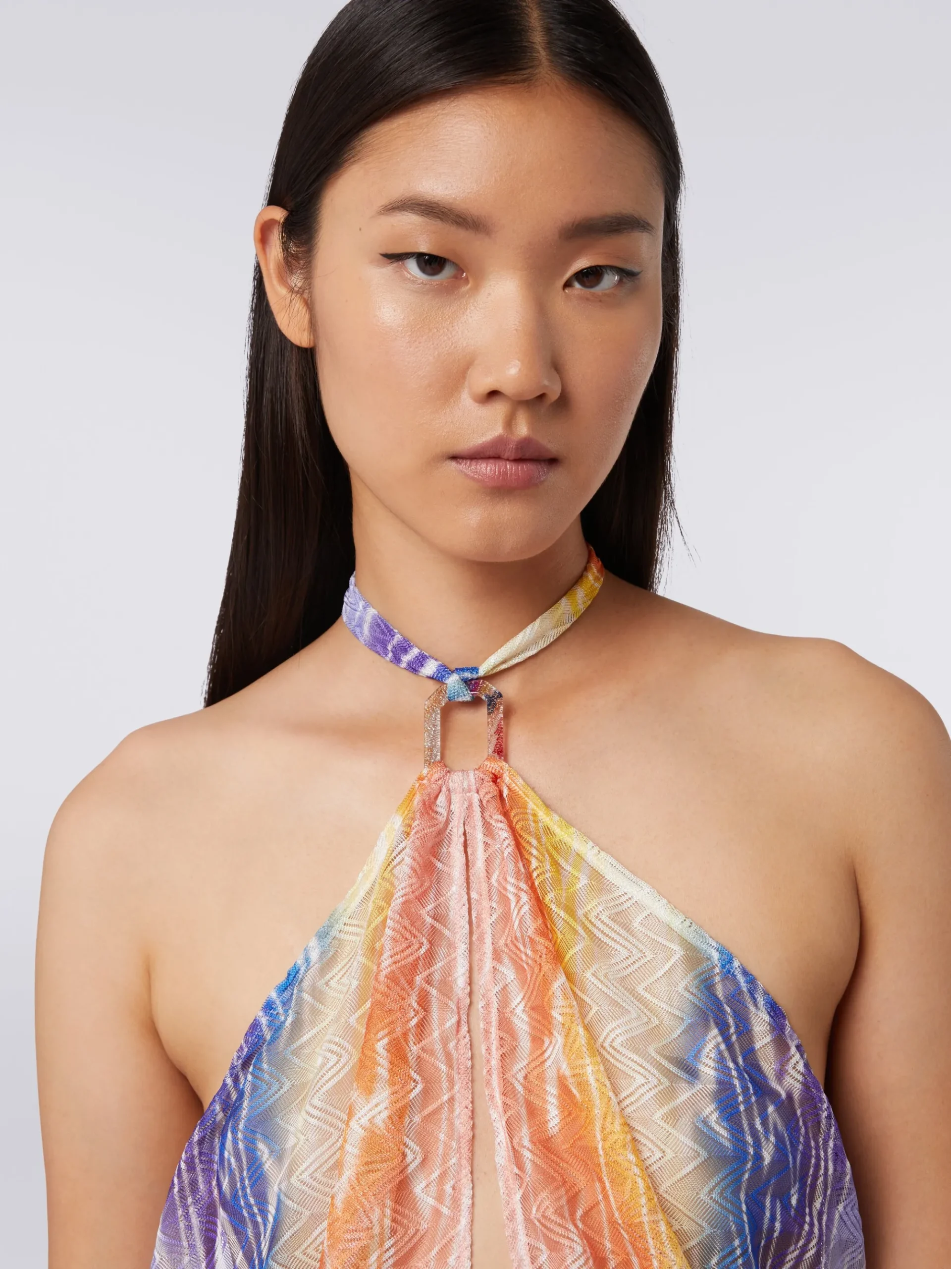 Tuta copricostume corta stampa tie-dye