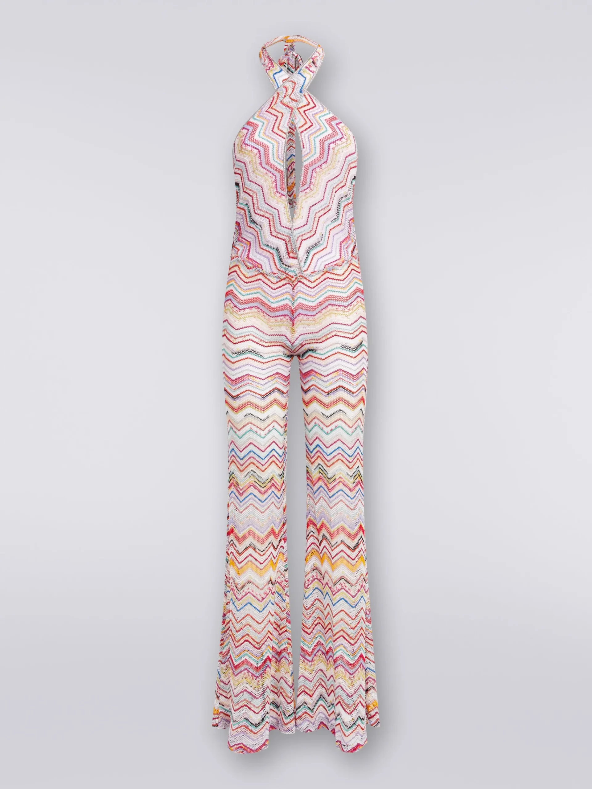 Tuta pantalone crochet con scollatura a V