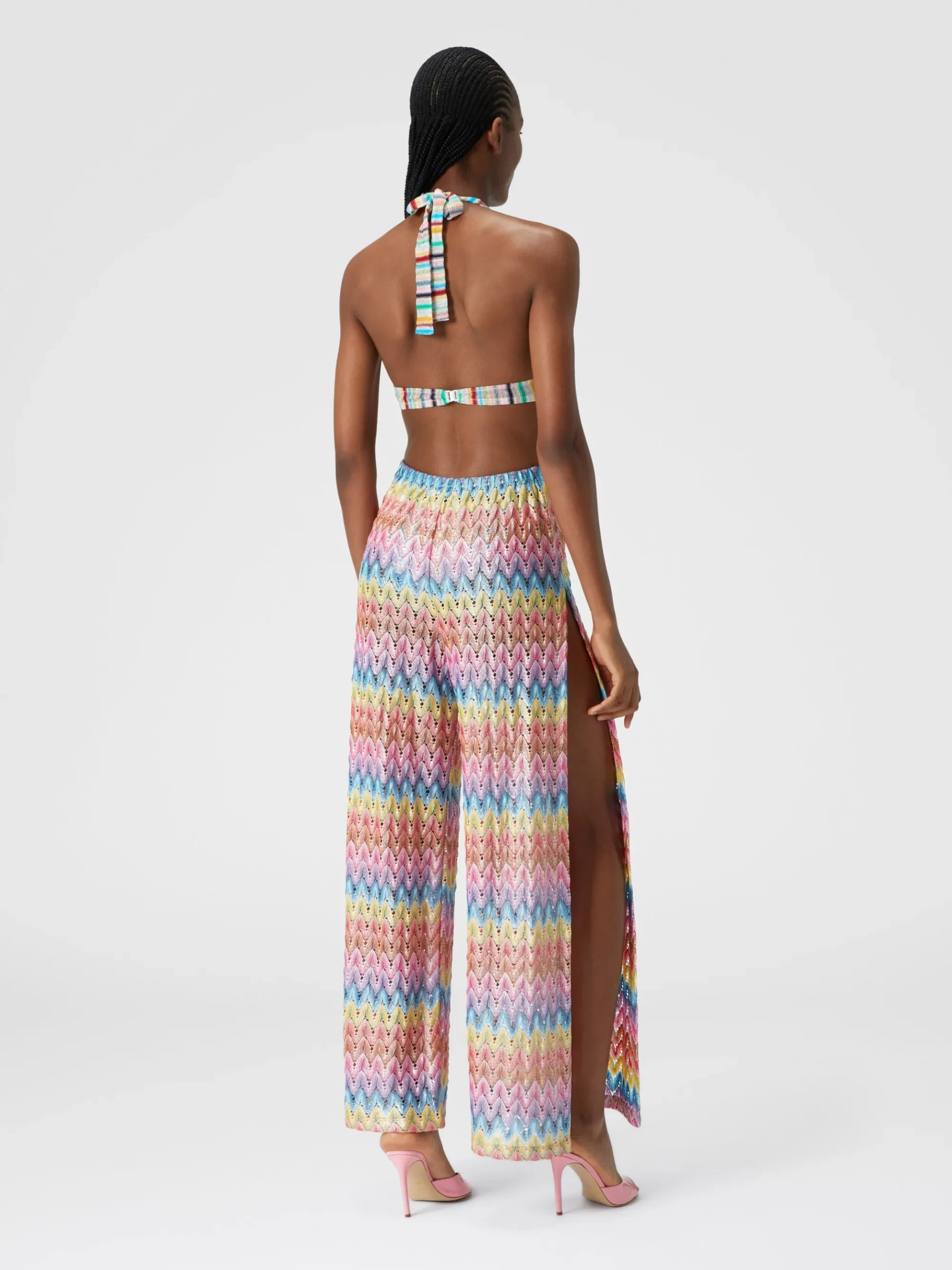 Tuta patchwork in misto cotone con dettagli cut out