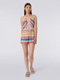 Tuta shorts motivo onda con lurex
