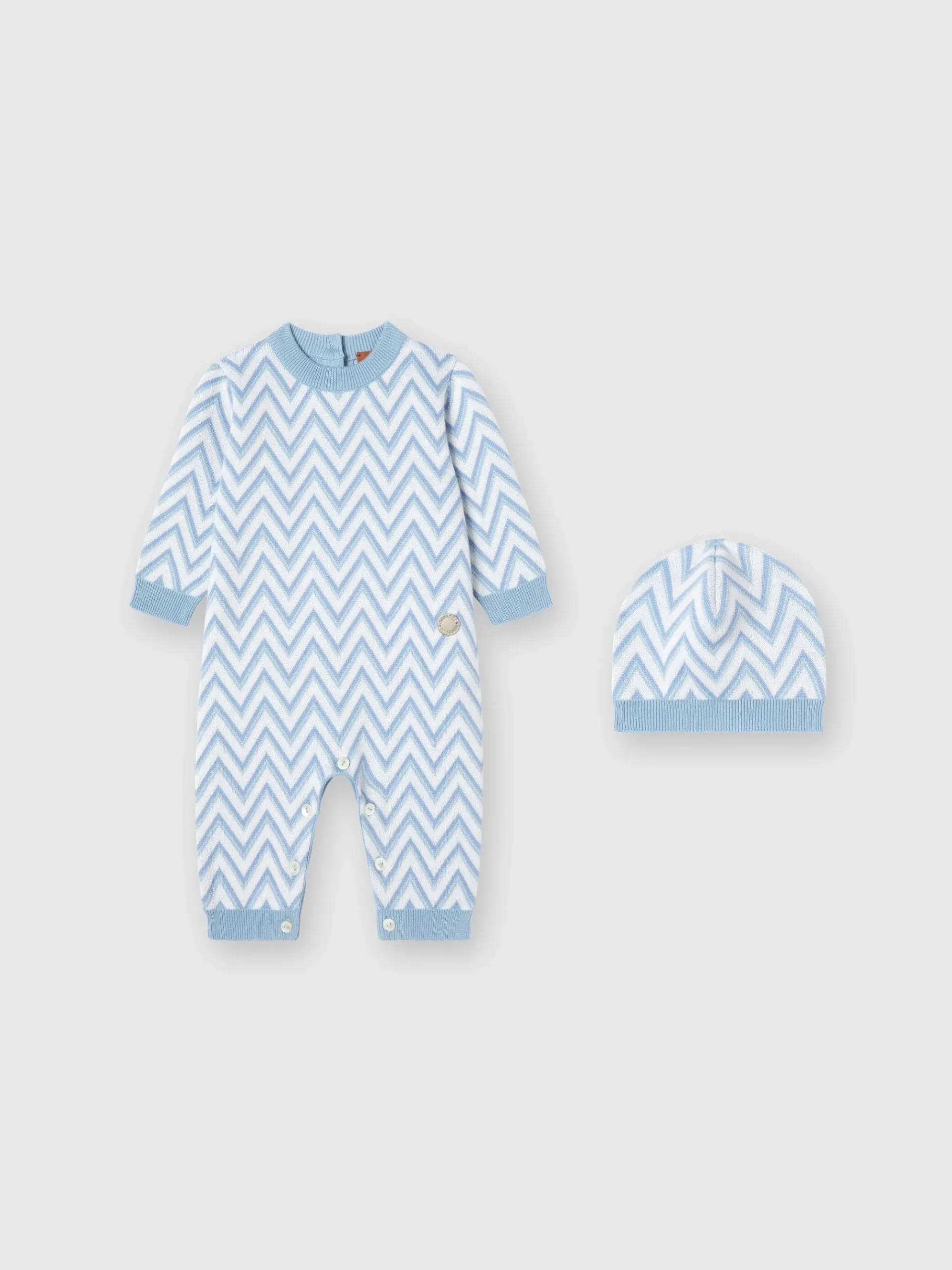 Tutina in cotone e cachemire zig zag