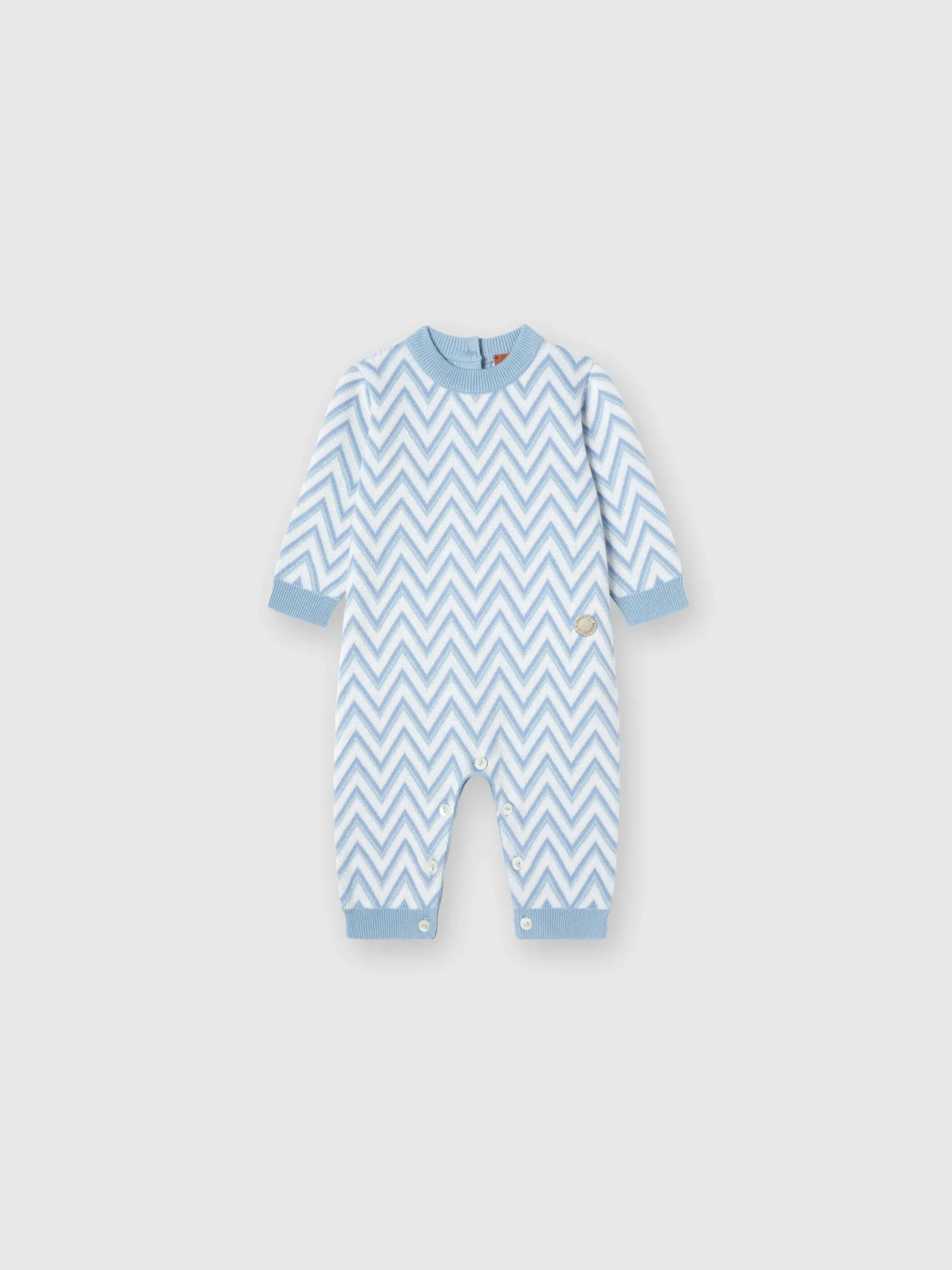 Tutina in cotone e cachemire zig zag